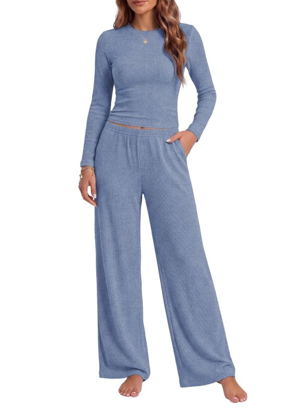 Lounge Sets for Women 2 Piece Long Sleeve Fall Pajamas Set
